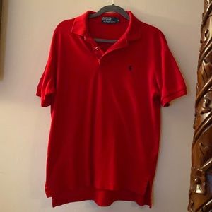 Men’s Polo Ralph Lauren Polo shirt. Red with blue logo